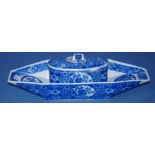 Spode 'Willow' pattern asparagus butter dish