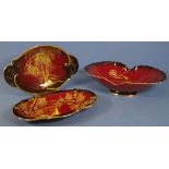 Three various Carltonware Rouge Royale bowls