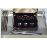 Silver pencil and cufflinks set