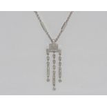 Platinum and diamond necklace with pendant