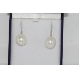 18ct white gold and cultured pearl earrings