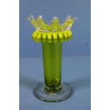 Victorian green glass posy vase