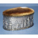 Antique silver plated sewing trinket box