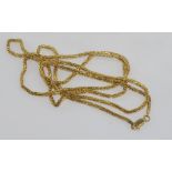 Long 14ct yellow gold three dimensional necklace