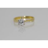 18ct yellow gold diamond solitaire