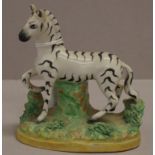 Good antique Staffordshire figure of a Zebra