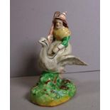 Antique Staffordshire woman & goose figure