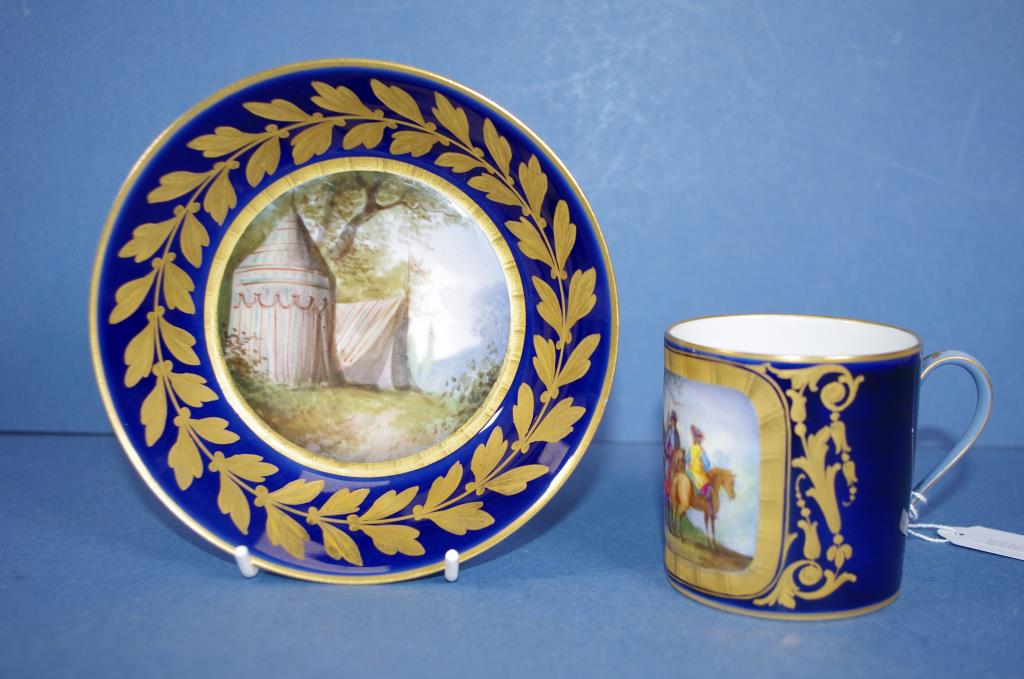 Antique Sevres porcelain cup & saucer - Image 4 of 5