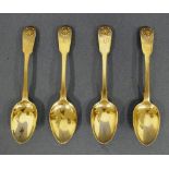 George III set four sterling silver teaspoons