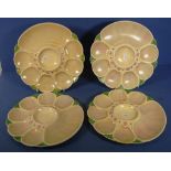 Set four Mintons oyster plates