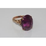 Rose gold and synthetic Alexandrite ring