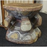 PNG mid century carved wooden stool