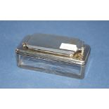 George IV silver & crystal travelling ink box