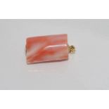 Pink angel coral pendant with 9ct gold fittings