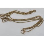 Victorian rolled gold muff chain