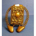 Early brass match box holder