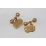 9ct yellow gold cufflinks