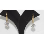 9ct yellow gold and cz earrings