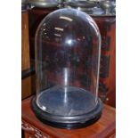 Vintage glass dome & stand
