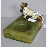 Vintage bronze dog mounted ashtray