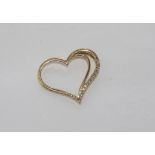 9ct gold heart shaped diamond slider