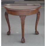Chippendale style demi-lune table