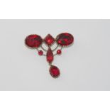 Vintage 9ct gold and garnet brooch