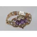 Antique 9ct gold and amethyst bracelet