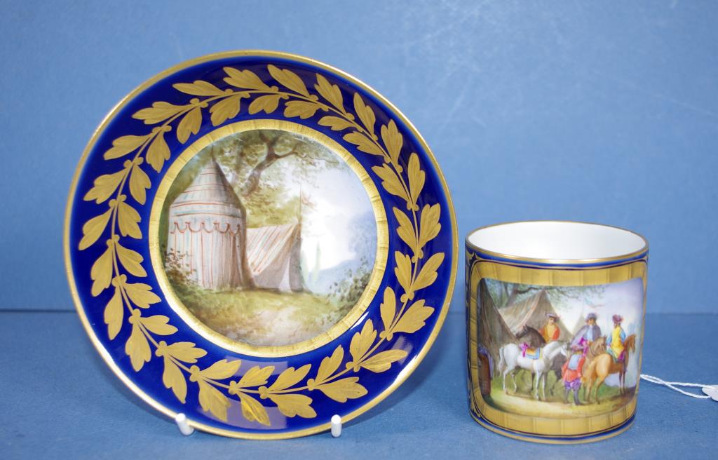 Antique Sevres porcelain cup & saucer - Image 3 of 5