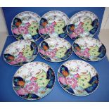 Eight Mottahedeh tobacco leaf soup bowls