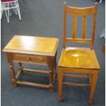 Vintage one drawer side table and chair