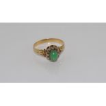 Vintage 18ct gold, turquoise & diamond ring