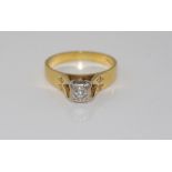 18ct gold and platinum, illusion set diamond ring