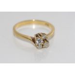 18ct yellow gold and 4 diamond ring