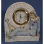 Lladro Pierrot mantle clock