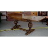Vintage oak drawer leaf extension table