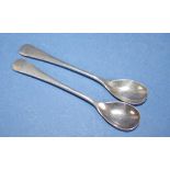 Pair George V sterling silver mustard spoons