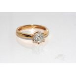 18ct rose gold and diamond daisy ring
