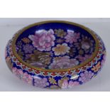 Chinese floral cloisonne flower bowl