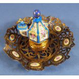 Antique French porcelain inkwell
