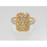 18ct yellow gold diamond dress ring