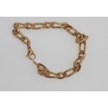 9ct rose gold long link bracelet