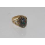 Vintage 9ct gold, boulder opal ring