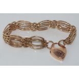 9ct rose gold gate link bracelet