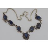 Silver and lapis lazuli necklace