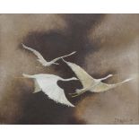 Clarrie Cox (1927-2013), flying egrets
