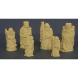 Six early Chinese carved sage figures