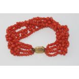 Antique multi-strand coral bracelet