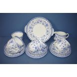 Twenty-one piece Mintons blue & white teaset