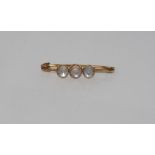 Vintage rose gold and 3 moonstone brooch